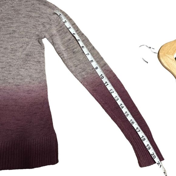 AEO Purple Ombré lace up neck cotton blend sweater - Picture 5 of 9